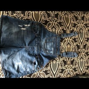Denim short overalls